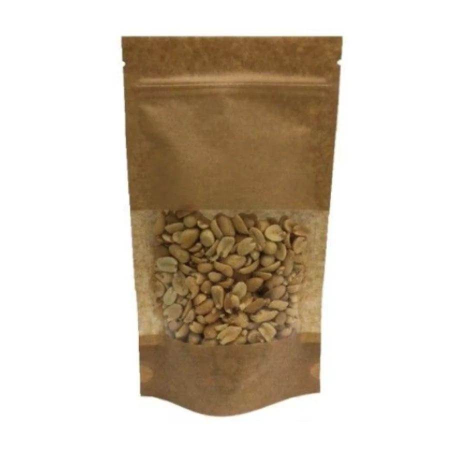 Doypack papierowy woreczek strunowy z okienkiem PE 750 ml 16 cm x 8 cm x 27 cm - 100 sztuk