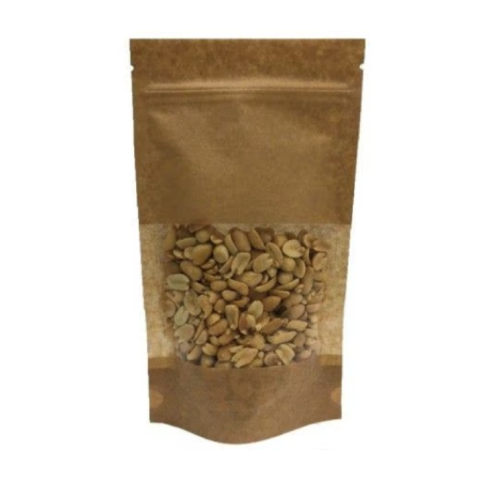 Doypack papierowy woreczek strunowy z okienkiem PE 250 ml 11 cm x 6,5 cm x 18,5 cm - 100 sztuk