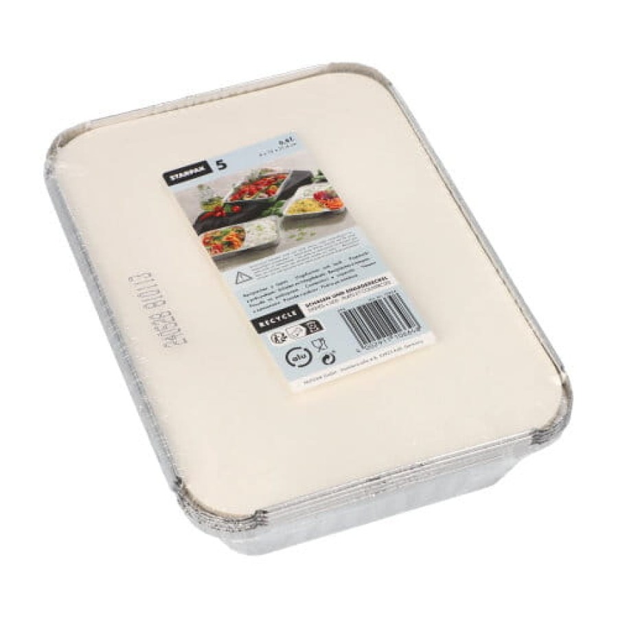 Pojemniki aluminiowe z pokrywkami z tektury 800 ml - 5 sztuk