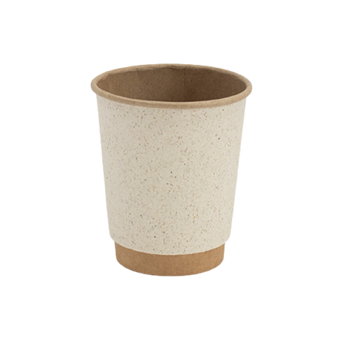 Kubek papierowy termiczny dwuwarstwowy trawa kraft 250 ml fi 80 mm - 20 sztuk