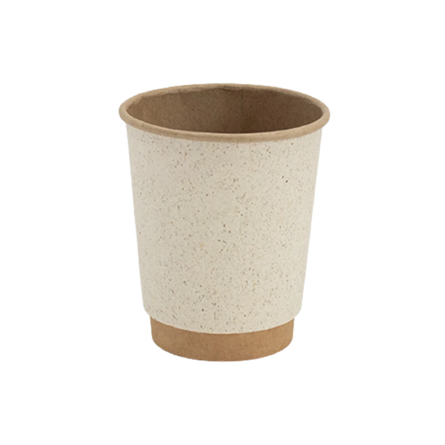 Kubek papierowy termiczny dwuwarstwowy trawa kraft 250 ml fi 80 mm - 20 sztuk