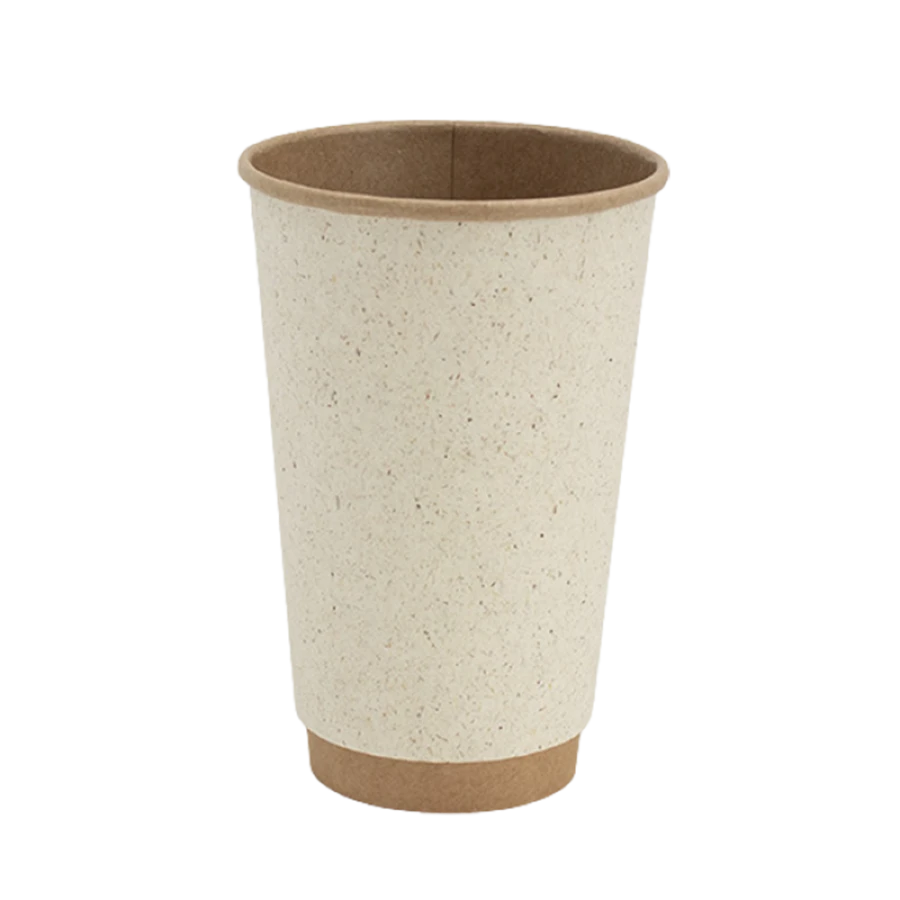 Kubek papierowy termiczny dwuwarstwowy trawa kraft 400 ml fi 90 mm - 20 sztuk
