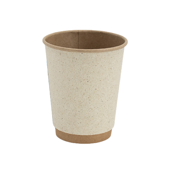 Kubek papierowy termiczny dwuwarstwowy trawa kraft 300 ml fi 90 mm - 20 sztuk