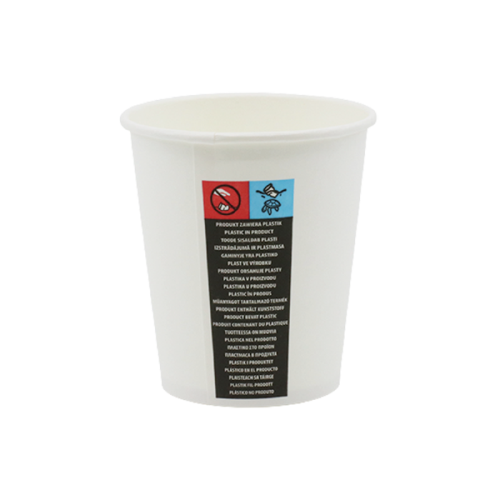 Kubek jednościankowy biały, fi 80 mm, 250 ml - 24 sztuki