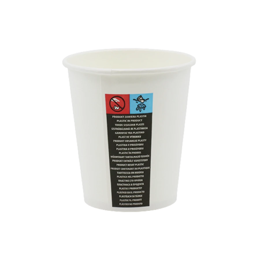 Kubek jednościankowy biały, fi 80 mm, 250 ml - 24 sztuki