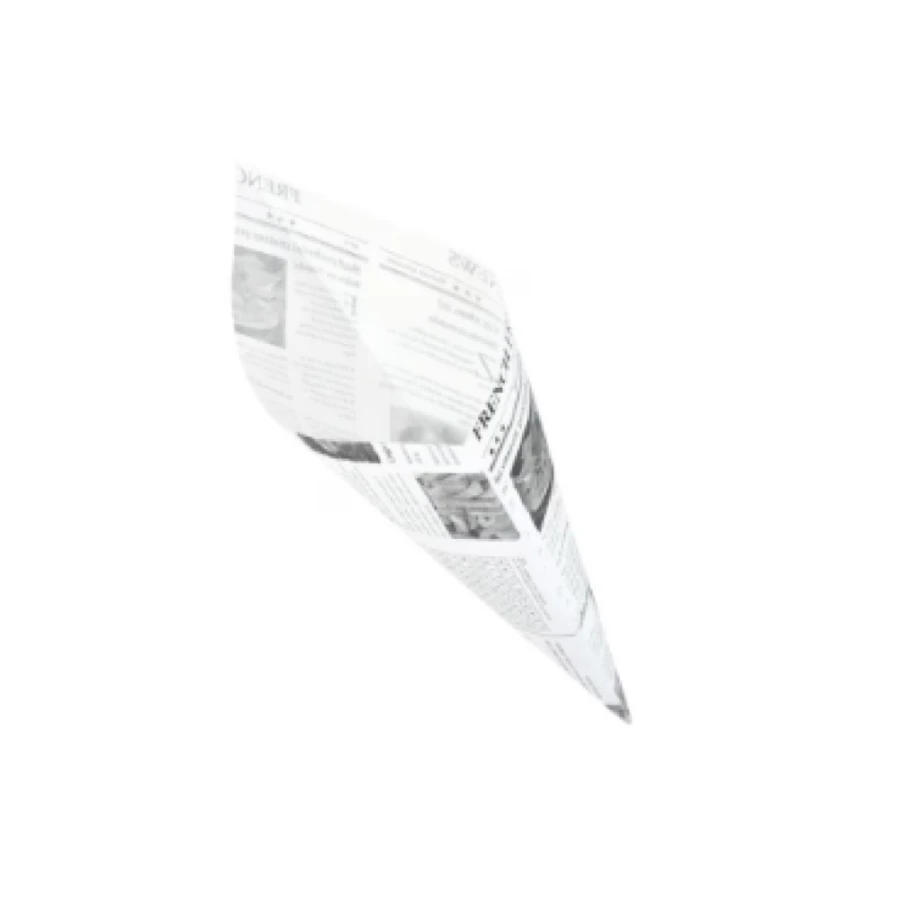 Rożek papierowy na frytki GAZETA tłuszoodporny 22 cm x 22 cm - 200 sztuk