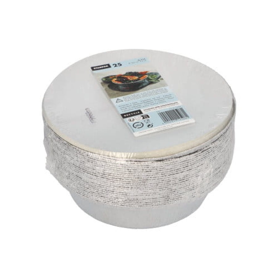 Pojemniki aluminiowe z pokrywkami z tektury okrągłe 770 ml - 25 sztuk