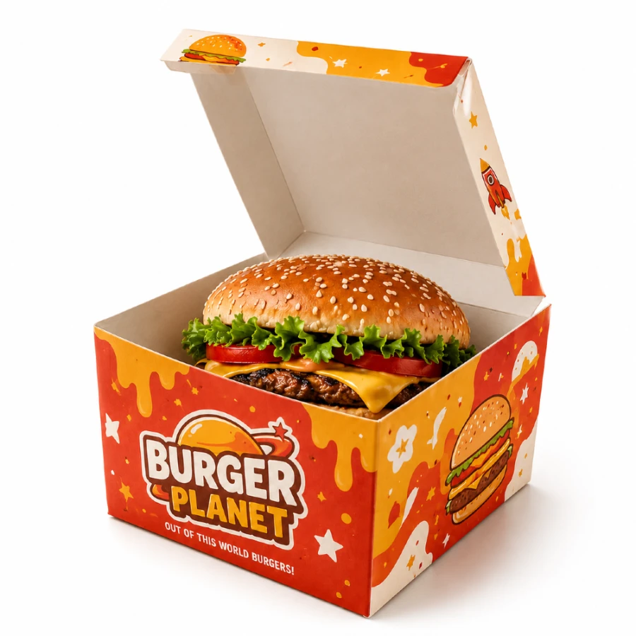 Nadruk na burger boxach i kebab boxach- już od 18 groszy za sztukę