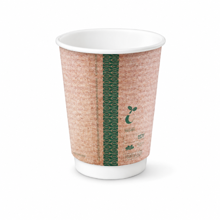 Kubek papierowy dwuwarstwowy kraft 340 ml fi 90 mm - 25 sztuk