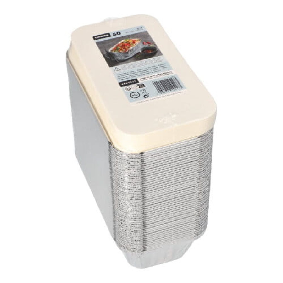 Pojemniki aluminiowe z pokrywkami z tektury 700 ml - 50 sztuk