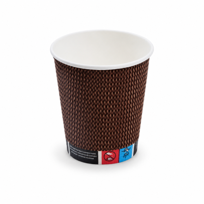 Kubek papierowy Premium karbowany 280 ml fi 80 mm - 25 sztuk