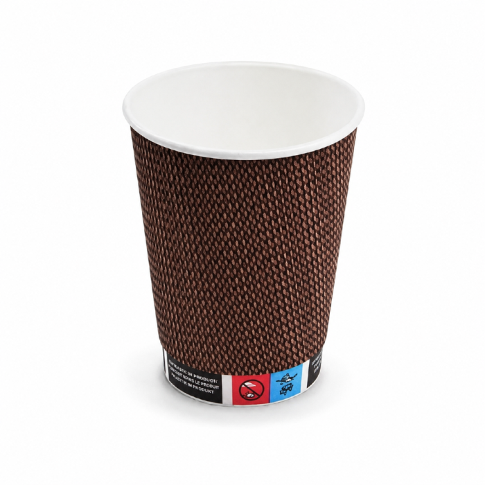 Kubek papierowy Premium karbowany 420 ml fi 90 mm - 25 sztuk