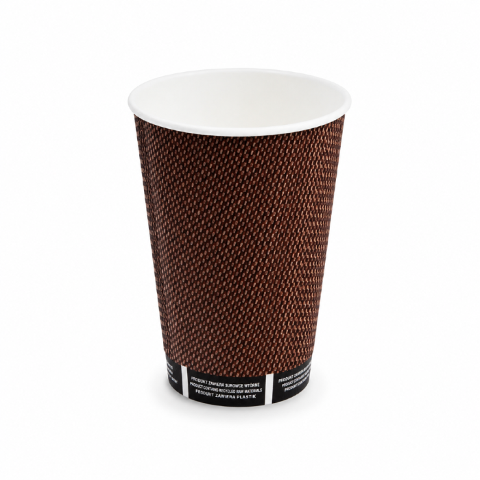 Kubek papierowy Premium karbowany 510 ml fi 90 mm - 25 sztuk