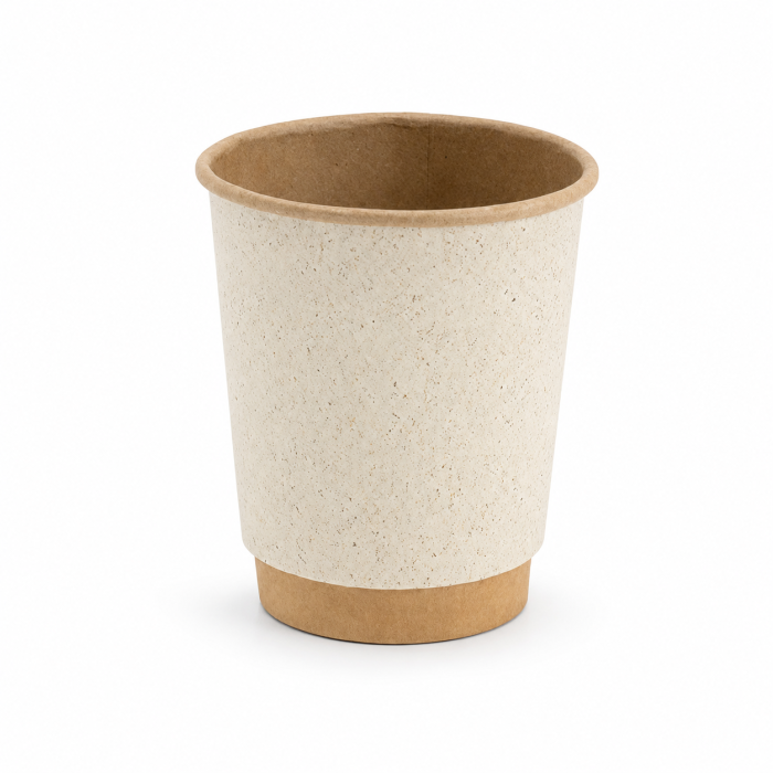 Kubek papierowy termiczny dwuwarstwowy trawa kraft 250 ml fi 80 mm - 20 sztuk