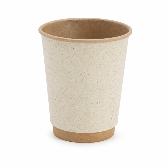 Kubek papierowy termiczny dwuwarstwowy trawa kraft 300 ml fi 90 mm - 20 sztuk