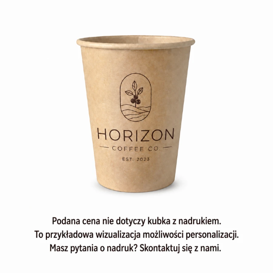 Kubek z papieru Kraft 300 ml fi 9 cm - 100 sztuk