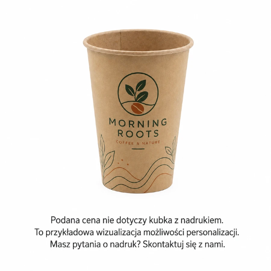 Kubek jednościankowy kraft, fi 70 mm, 180 ml - 100 sztuk