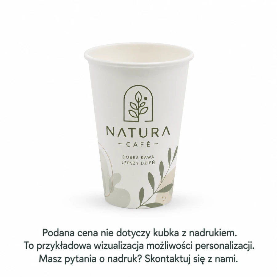 Kubek jednościankowy biały, fi 70 mm, 180 ml - 100 sztuk