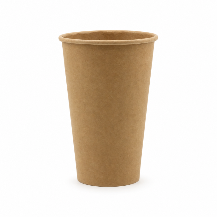 Kubek papierowy jednowarstwowy, kraft, fi 90 mm, 400 ml - 50 sztuk