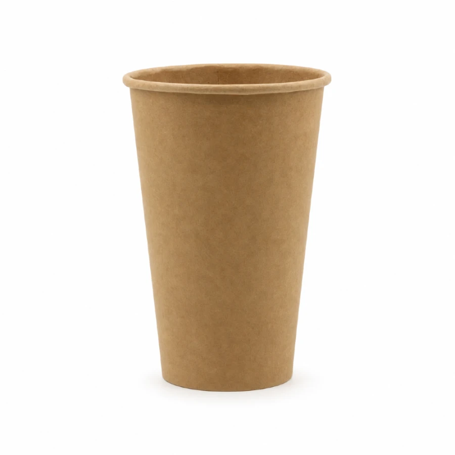 Kubek papierowy jednowarstwowy, kraft, fi 90 mm, 400 ml - 50 sztuk