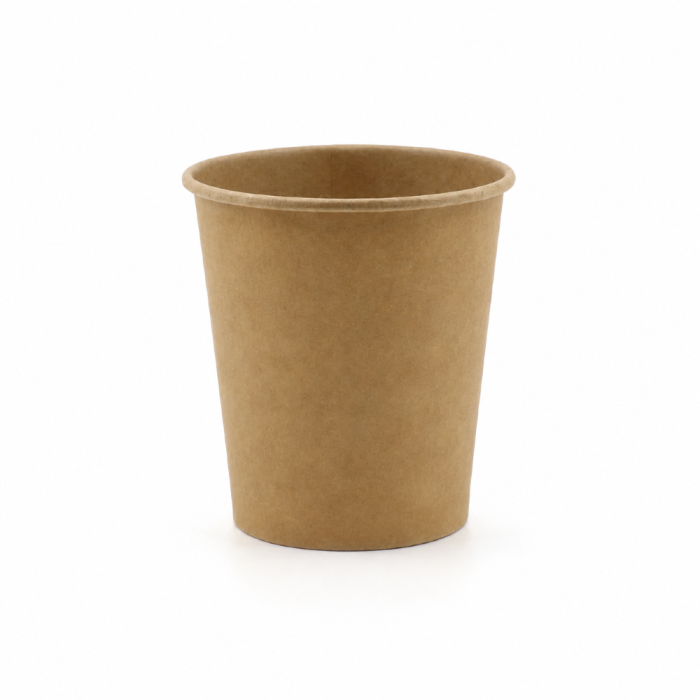 Kubek papierowy jednowarstwowy, kraft, fi 79 mm, 250 ml - 100 sztuk