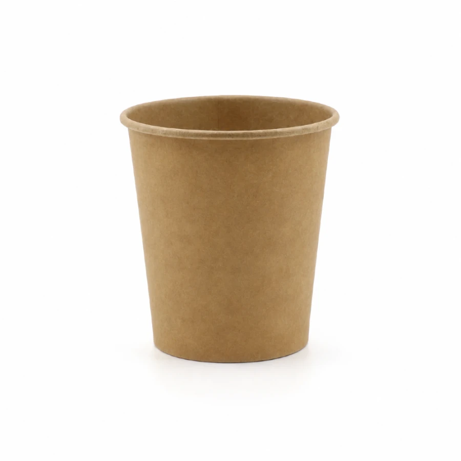 Kubek papierowy jednowarstwowy, kraft, fi 79 mm, 250 ml - 100 sztuk