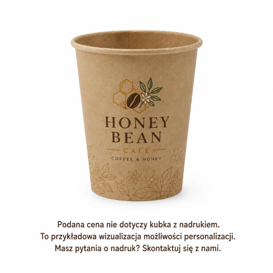 Kubek papierowy jednowarstwowy, kraft, fi 79 mm, 250 ml - 100 sztuk