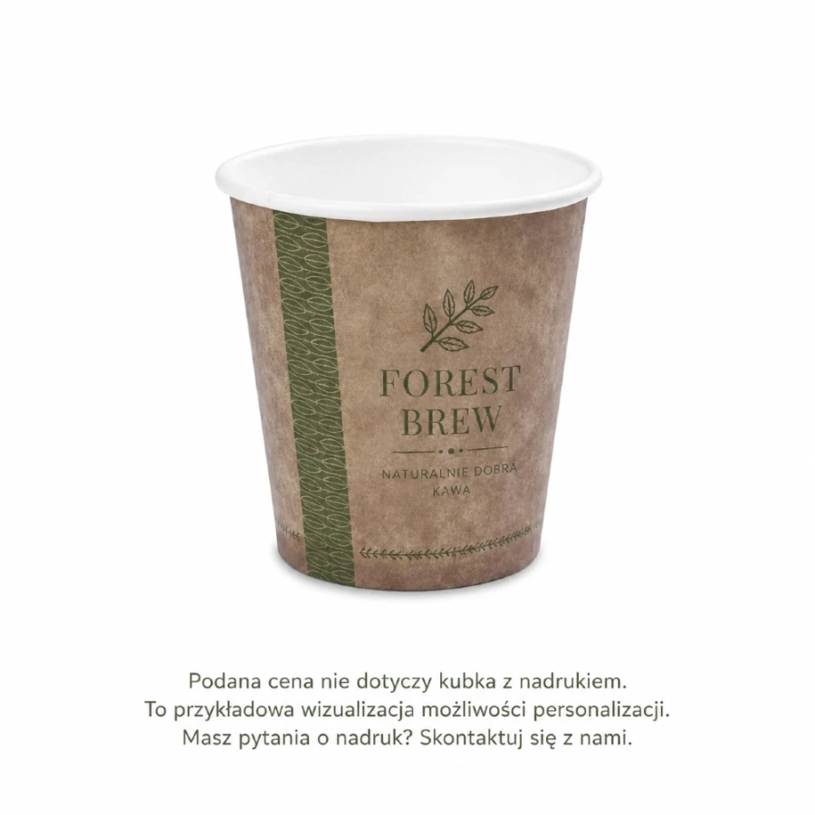 Kubek papierowy jednowarstwowy kraft 280 ml fi 89 mm - 50 sztuk