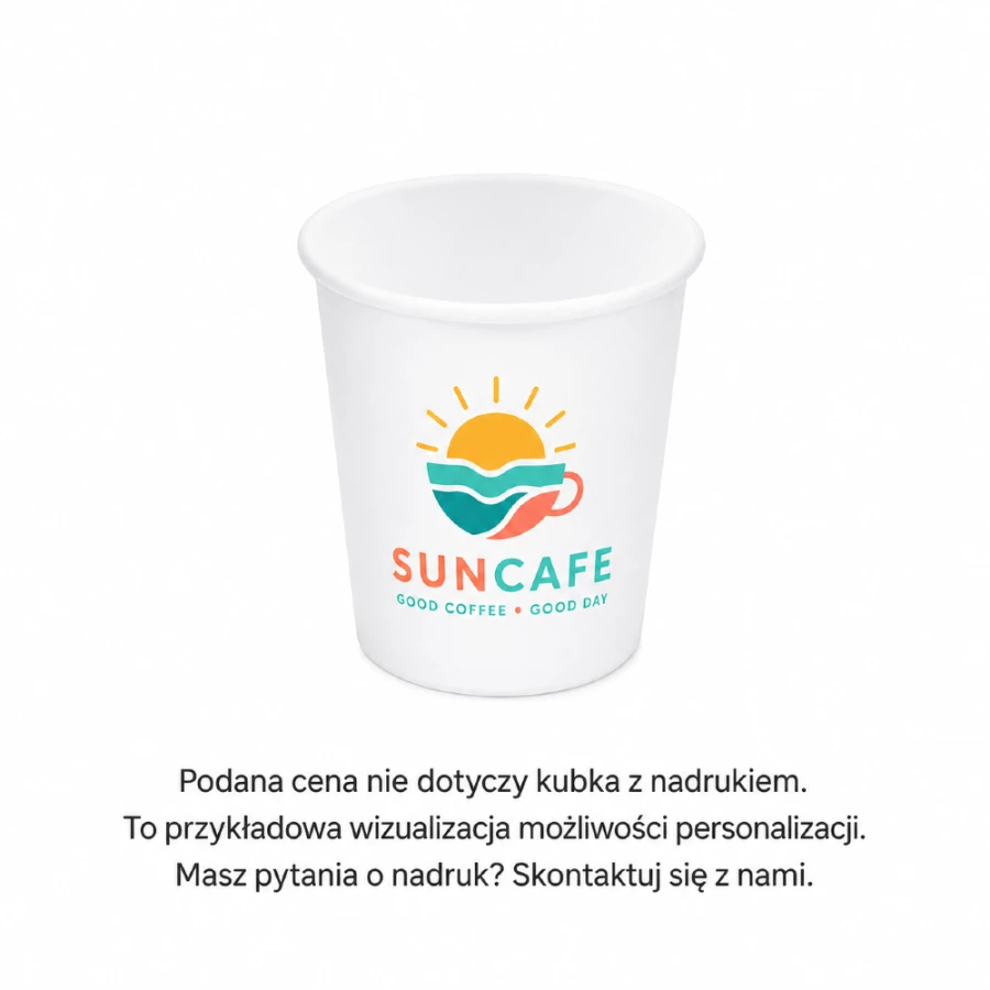 Kubek papierowy biały 180 ml, fi 73 mm - 50 sztuk