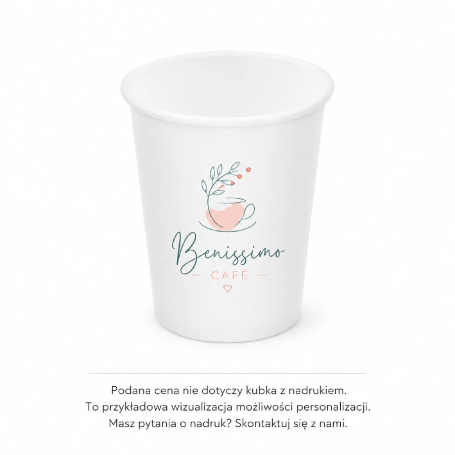 Kubek papierowy biały 330 ml, fi 80 mm - 50 sztuk