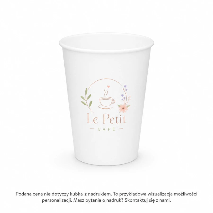 Kubek papierowy biały 420 ml, fi 90 mm - 50 sztuk