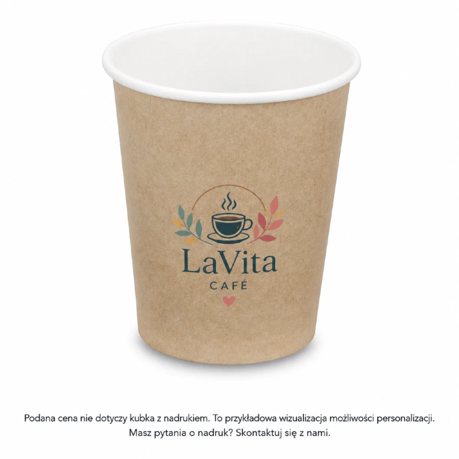 Kubek papierowy kraft 250 ml fi 79 mm - 50 sztuk