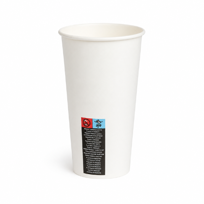 Kubek papierowy biały, fi 90 mm, 500 ml - 50 sztuk
