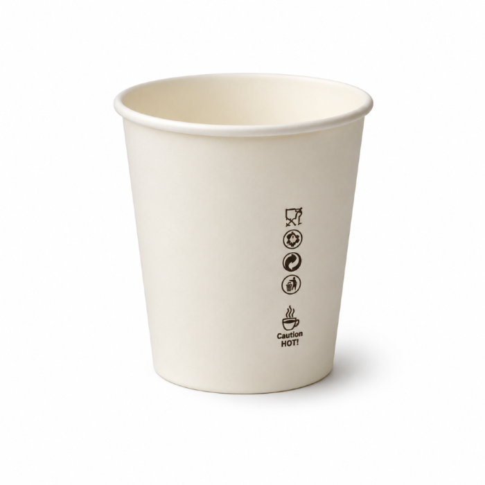 Kubek papierowy z powłoką dyspersyjną biały 180 ml fi 70 mm - 50 sztuk