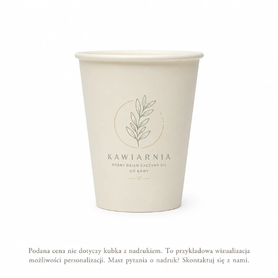 Kubek papierowy z powłoką dyspersyjną biały 300 ml fi 80 mm - 50 sztuk