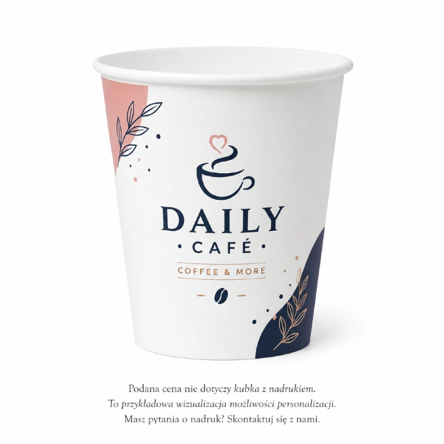 Kubek z papieru jednościankowy biały 250 ml fi 8 cm - 50 sztuk