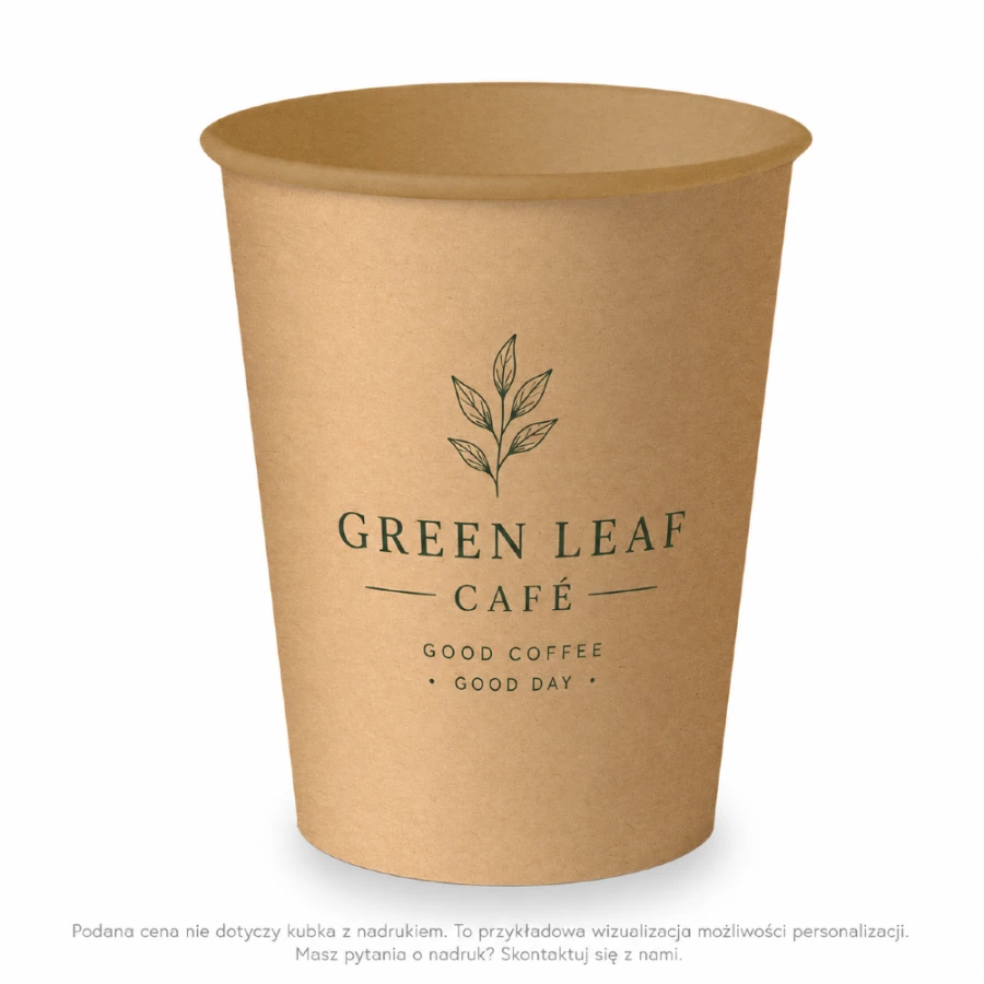 Kubek z papieru jednościankowy kraft 250 ml fi 8 cm - 50 sztuk