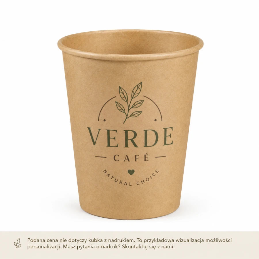 Kubek papierowy kraft, ekologiczny, 250 ml - 100 sztuk