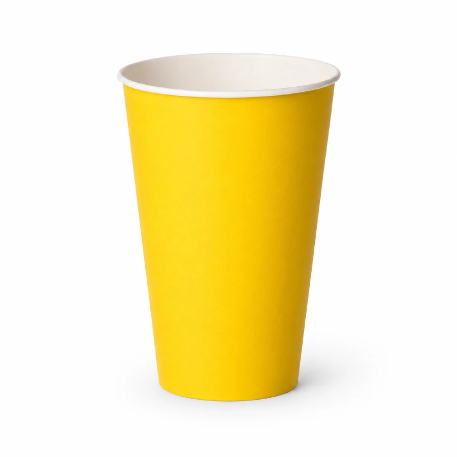 Kubki z papieru żółte, fi 70 mm 0,2L - 20 sztuk