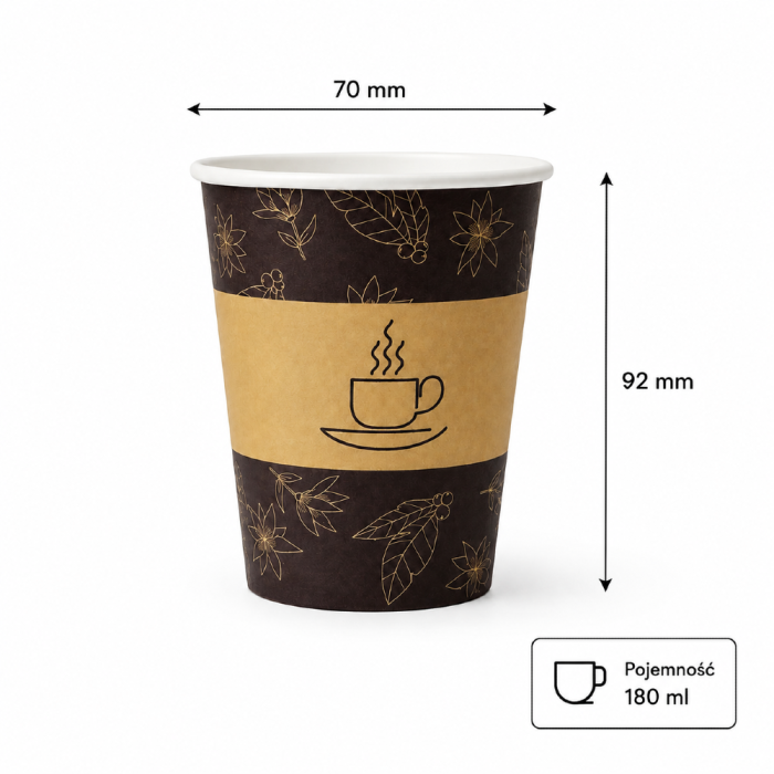 Kubek papierowy 180 ml, z nadrukiem - 50 sztuk