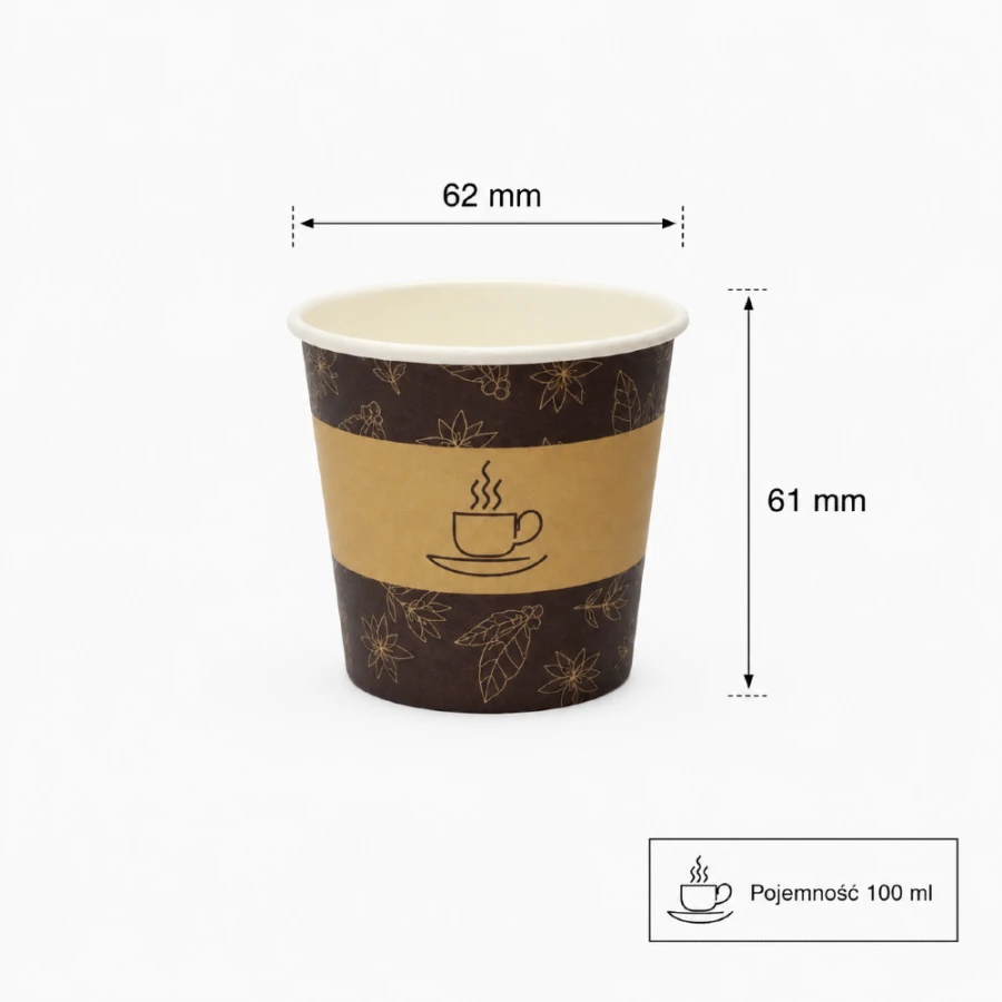 Kubek papierowy 100 ml, z nadrukiem - 50 sztuk