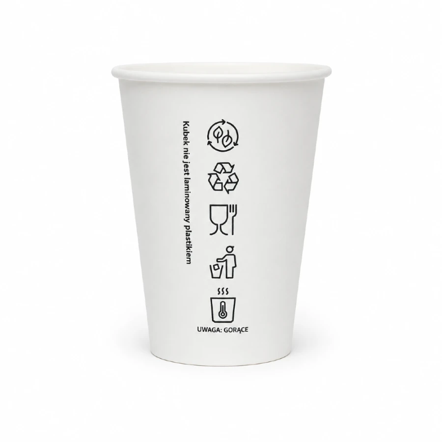 Kubek papierowy biały 350 ml fi 90 mm - 50 sztuk