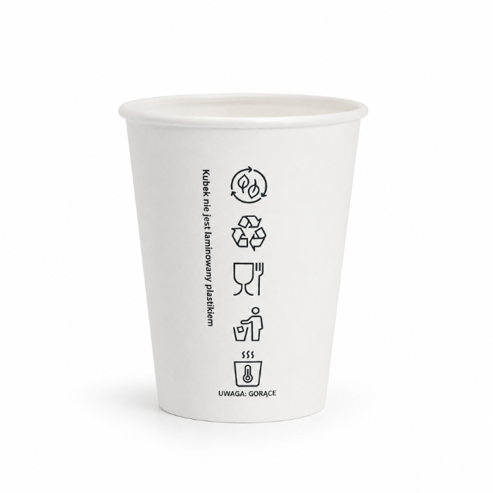 Kubek papierowy biały 300 ml fi 90 mm - 50 sztuk