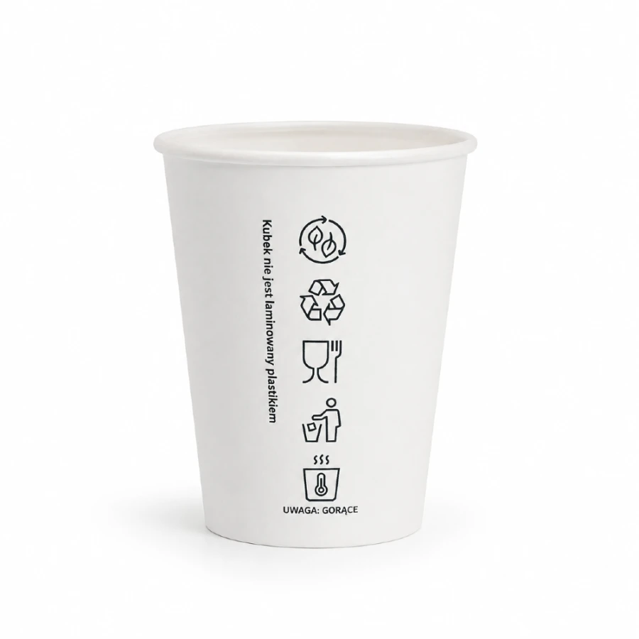 Kubek papierowy biały 300 ml fi 90 mm - 50 sztuk