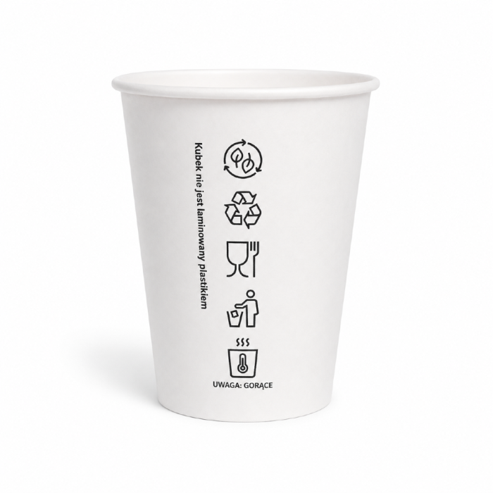 Kubek papierowy biały 250 ml fi 80 mm - 100 sztuk