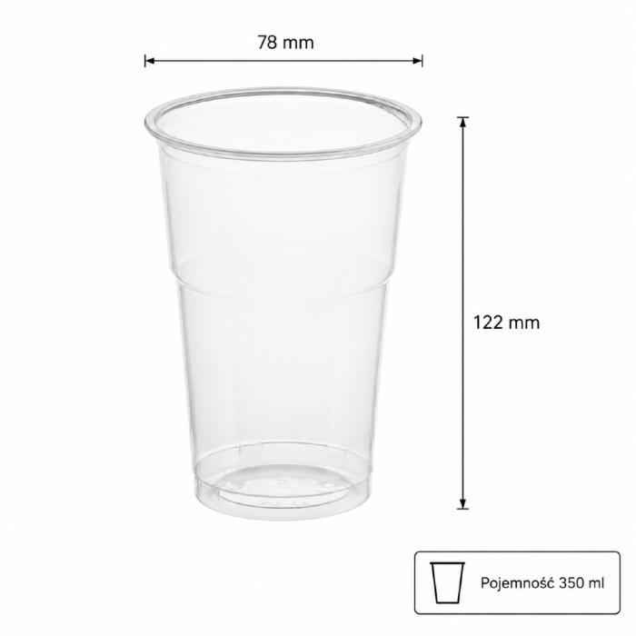 Kubek przezroczysty PET shake 300/350 ml fi 78 mm - 50 sztuk