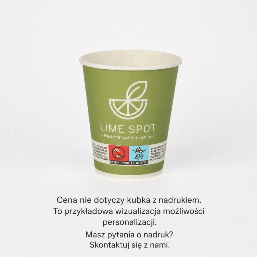 Kubki z papieru ciem. zieleń, fi 72 mm 0,1L - 20 sztuk