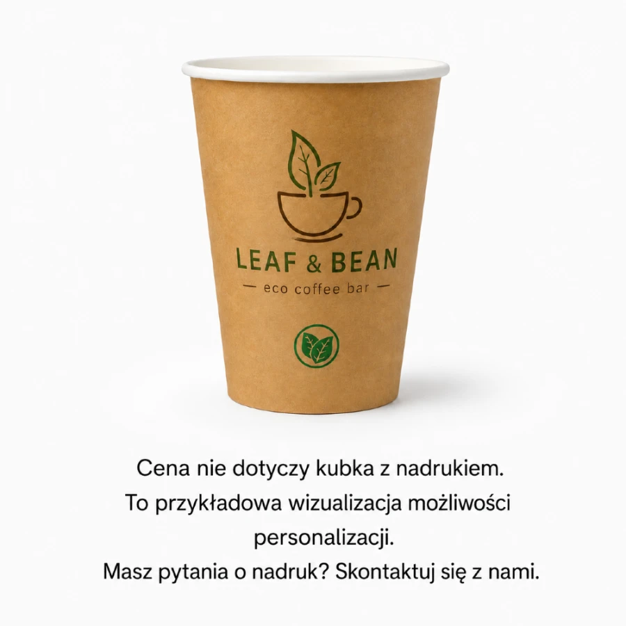 Kubek papierowy 300 ml, kraft - 50 sztuk