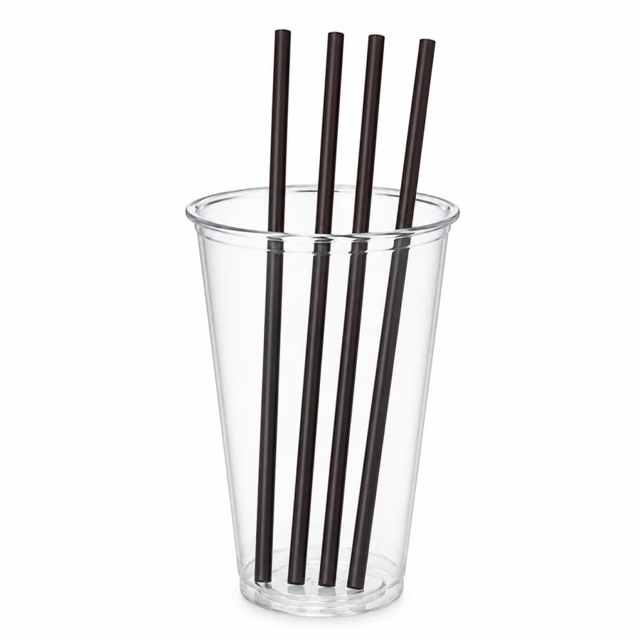 Słomka wielorazowego użytku PP czarna 220 mm fi 7 mm - 500 sztuk