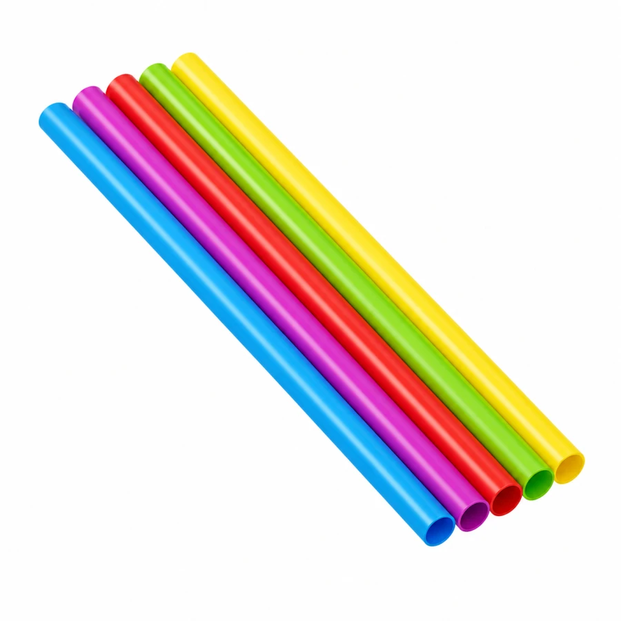 Słomka wielorazowego użytku do bubble tea ścięte PP mix kolorów 200 mm fi 12 mm - 200 sztuk